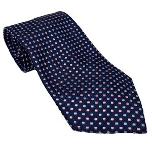 Thomas Pink Jermyn Street London Men’s 100% Silk Geometric Jacquard Woven Tie